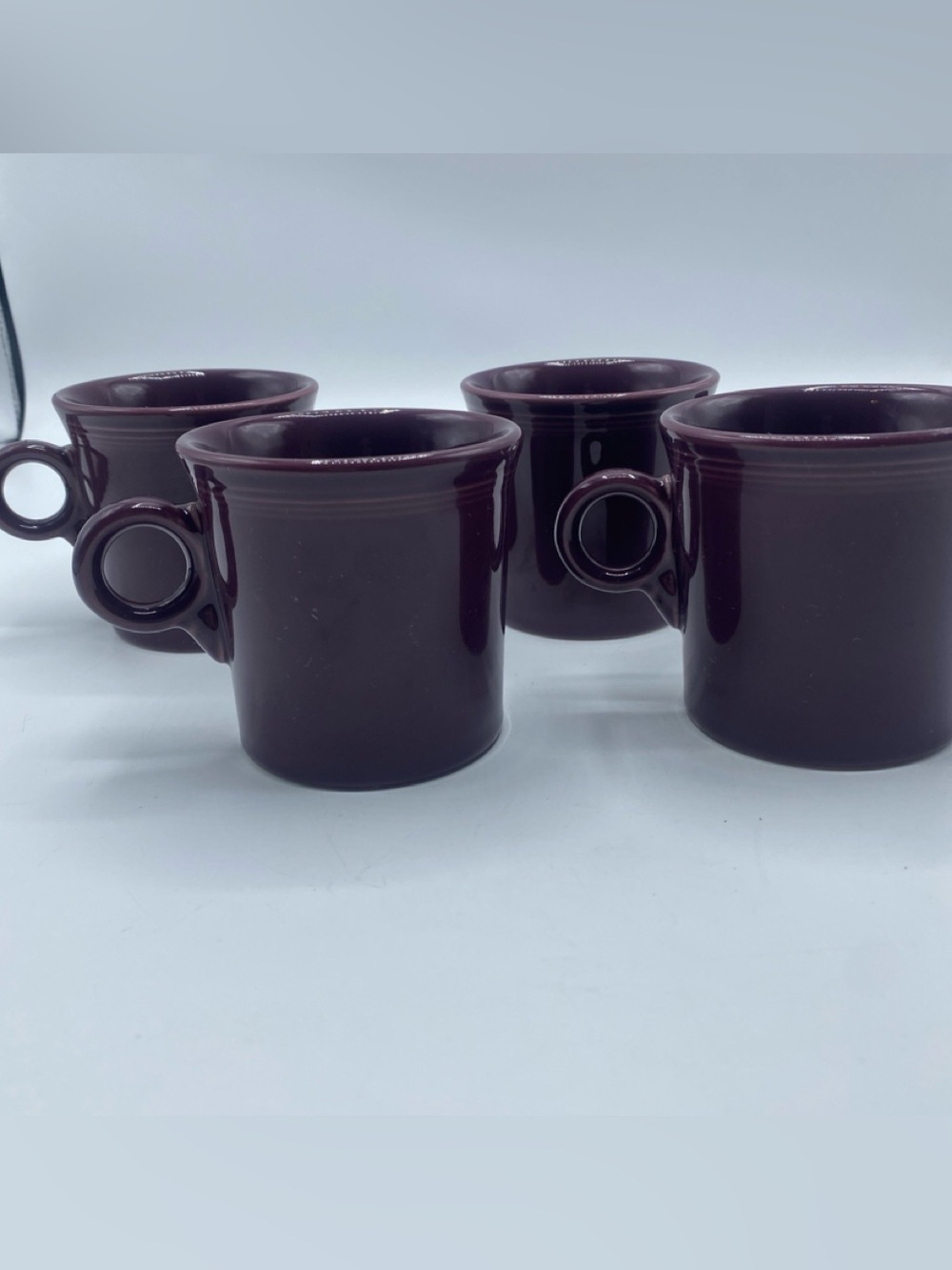Fiesta Ware Plum Purple Mug Ring Handle Homer Laughlin HLC USA Coffee Set Of 4